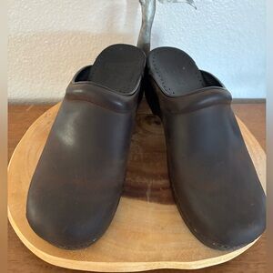 Dansko Dark Brown Leather Clogs